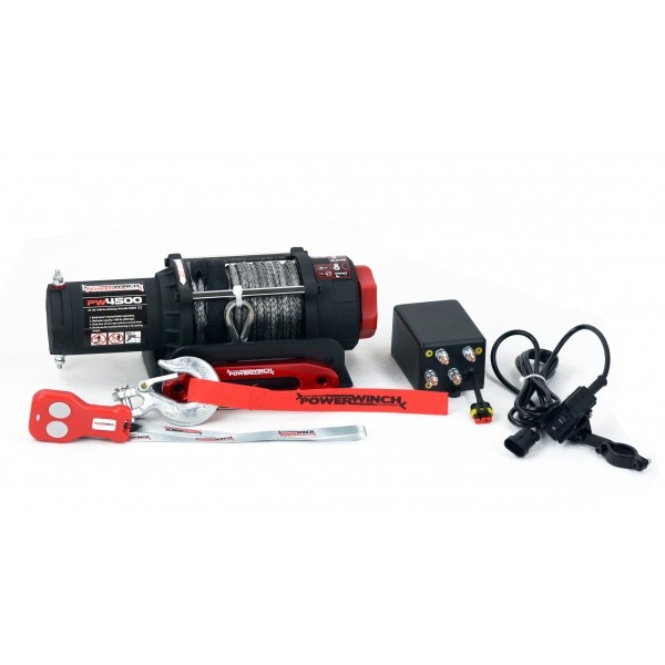 Лебідка PW4500SR 12V з синтетичним канатом з бездротовим управлінням