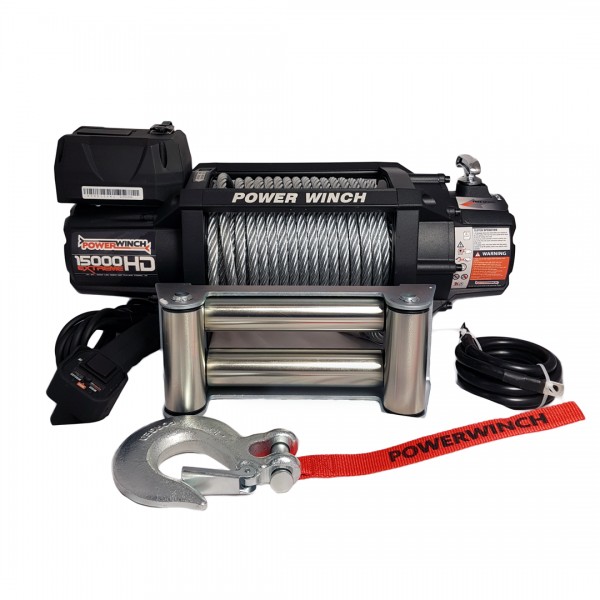 Автомобільна лебідка Powerwinch PW15000 Extreme HD 12V з металевим тросом