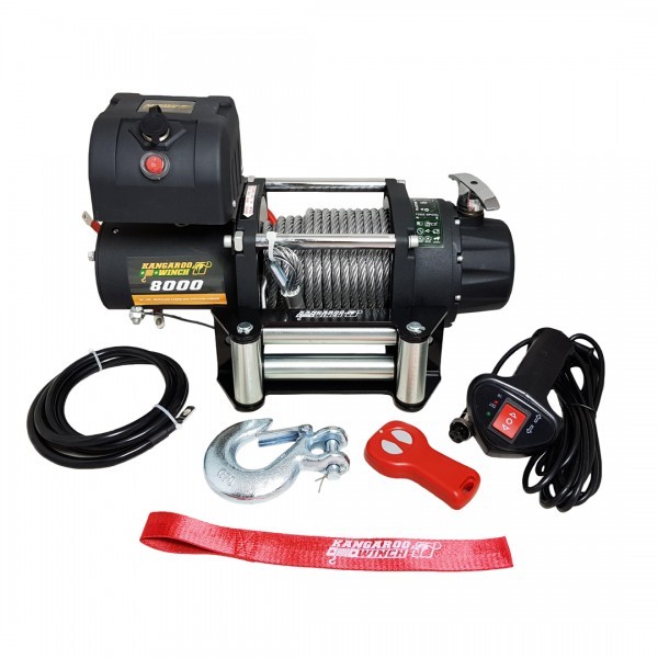  Автомобільна лебідка Powerwinch K8000E 12V з металевим тросом 