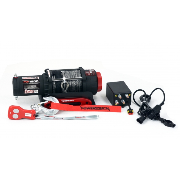 Лебідка PW4500SR 12V з синтетичним канатом з бездротовим управлінням