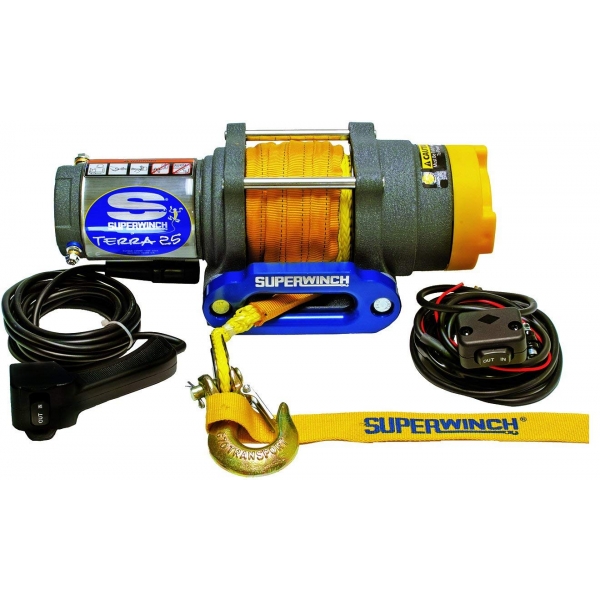 Лебідка TERRA 25 12V з синтетичним канатом