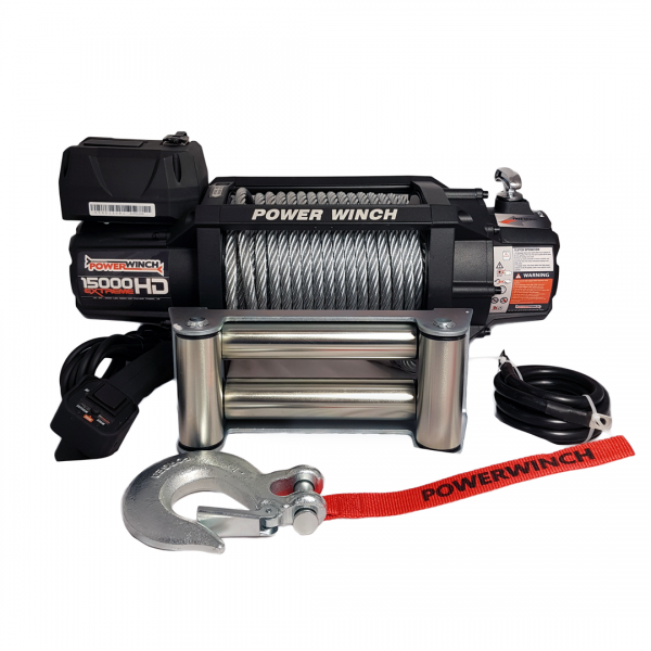 Автомобільна лебідка Powerwinch PW15000 Extreme HD 12V з металевим тросом