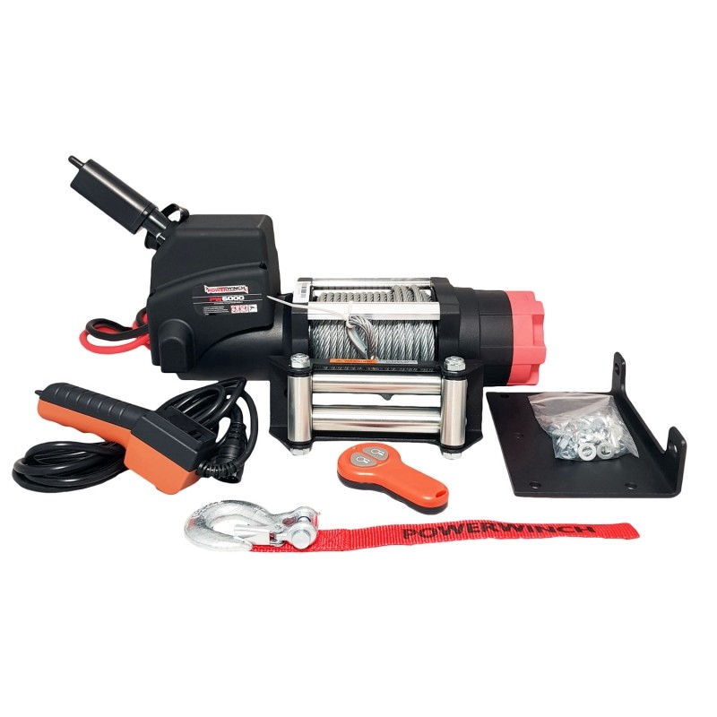  Автомобільна лебідка Kangaroowinch K6000E 12V з стальним тросом та пультом управління